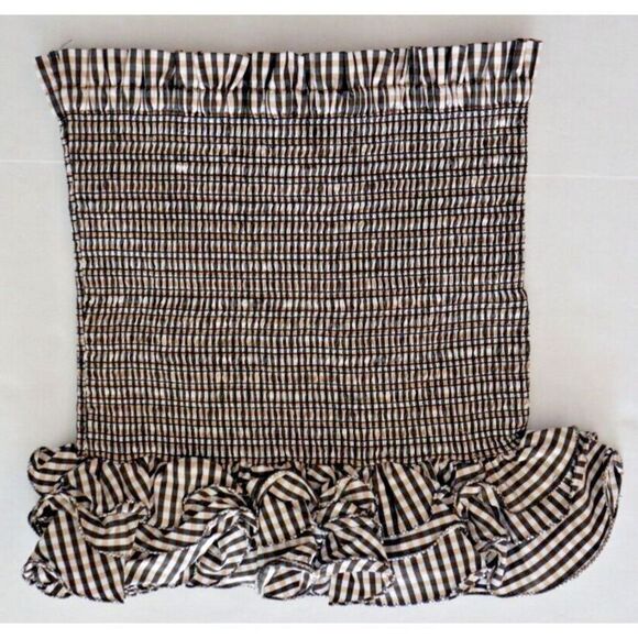 Petersyn Women's Sz M Sandbar Brown Check Barrett Smocked Ruffle Mini Skirt $245 - Picture 3 of 7